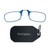 ThinOptics Keychain Readers Rectangular Reading Glasses, Black Case/Blue Frames, 44 mm + 1.5