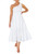 ZCSIA Women's 2023 Summer Boho One Shoulder Sleeveless Solid Color Ruffle Beach Party Tiered Midi Dress,White,XLarge