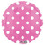 Anagram Round-Bright Pink Dots Foil Balloon, 18"