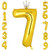 Large Gold Number 7 Foil Balloons Crown 40 Inch Helium Big Mylar 7th Balloon for Birthday Party Decoration