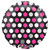 Anagram Round-Pink & White Dots Foil Balloon, 18", White