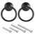 uxcell 2Pcs Round Ring Pulls, Dresser Knobs Black Circle Drawer Handles Single Hole for Cabinet Cupboard Wardrobe