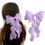 Paderison Hair Bow for Women Girls Silk Hair Bow Clip Purple Ribbon Bows Big Bow Hair Clips Solid Color Chiffon French Barrette Super Fairy Silk Hair Accessory for Women Girls