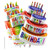 4Pcs Happy Birthday Mylar Foil Candle Balloons Colorful Cake Foil Balloons Large Self-inflating Happy Birthday day Party Decoration Inflatable Ballons for Birthday Party Supplies