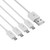 USB A to USB Micro Charging Cable, Vrllinking 4 in 1 Multi Charger Cable Micro USB Splitter Cable 4 Ports Micro USB 2.0 Male-Male Charging Cord Adapter Connectors for Cell Phones and More (White 0.5M)