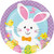 Creative Converting Round Paper 9" Easter Bunny Business Dinner Plates, Multicolor
