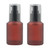 2PCS 60ML/2oz Wine Red Empty Refillable Glass Lotion Vial Pump Bottle Jars with Plastic Pressure Pump Head Top Cosmetic Sample Travel Packing Storage Containers for Emulsion Essence Massage Oil