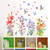 Flower Wall Decals Lily Flower Butterfly Bird Floral Wall Stickers Colorful Cute Cartoon Wall Decor for Living Room Kids Room Playroom Home Wall Decor