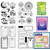 GLOBLELAND 4 Sheets ATC Card Blank Label Clear Stamps for Card Making Magic Mushroom Silicone Clear Stamp Seals Transparent Stamps for DIY Scrapbooking Journals Decorative Photo Album