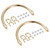 uxcell Semicircle Handbag Handle Frame, 2Pcs 5.2" Metal Purse Handles Clutch Bag Handles Replacement with Leather Strap for Purse Making DIY, Gold