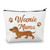CMNIM Weenie Mama Gifts Makeup Bag Dachshund Dog Owner Gifts for Dachshund Lover Cosmetic Bag Weenie Dog Gift for Women Zipper Pouch Travel Bag Organizer Purse (Weenie Mama Makeup Bag white)