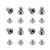 Bettomshin 5mmx9mm Gift Jewelry Box Single Hole Round Knobs Pull Handles Silver Tone 12Pcs
