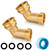 YELUN Garden Hose Elbow Connector 45 Degree Solid Brass Pipe Fittings Hose Elbow -Eliminates Stress and Strain On RV Water Intake Hose Adapter 3/4" FHT x 3/4" MHT (45 Degree Hose Elbow)