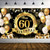 Happy 60th Birthday Decoration Backdrop Banner Black Gold Extra Large Fabric Birthday Sign Poster Photography Background 60 Year Birthday Party Decorations Supplies Indoor Outdoor, 72.8 x 43.3 Inch