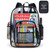 WQSS AOEIU Clear Backpacks for School Heavy Duty Clear Backpack Stadium Approved Transparent Backpack See Through Plastic Bookbag for Kids Boy Girls (Black)