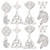 SUNNYCLUE 1 Box 16Pcs 8 Style Celtic Knot Charms Celtic Trinity Knot Charm Stainless Steel Love Charm Irish Traditional Triquetra Heart Charm for Jewelry Making Charms DIY Earrings Bracelet Necklace