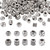 Beadthoven 100pcs Tibetan Antique Silver Beads Spacers, Big Large Hole Column Barrel Tube Beads Assorted Alloy Beads Metal European Beads for Jewelry Making DIY Necklace Chain Bracelet Hole 4-5mm
