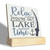 Lake Wooden Table Sign, Relax You're on Lake time, Plaques Gift with Wooden Stand, Rustic Lake Sign, Decorative Wood Table Sign, Relax Sign, Lake Cabin Decor, Shelf Decor for Lake House