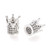 Beadthoven 10Pcs Cubic Zirconia Pave King Crown Beads Micro Pave Spacer Beads Bracelet Connector Charm Beads for DIY Jewelry Making Crafts 12x10mm Platinum