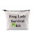 PXTIDY Frog Lady Survival Kit Cute Frog Makeup Bag Frog Lover Gifts Crazy Frog Lady Gift Frog Cosmetic Case for Travel Makeup Case (Frog Lady)