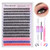 DIY Lash Extension Kit 280pcs Individual Lashes 40D Curl Eyelash Extension Kit 9-16mm Lash Clusters Colored with Lash Bond and Seal & Lash Tweezers for Self Application at Home (40D-9-16MIX COLOR KIT)