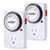 Plusmart Mechanical Timer Outlet, 24 Hour Programmable Light Timer Indoor, Plug-in Outlet Timer with Switch, Grounded Outlet, 15Amp, 2 Pack, ETL Listed