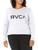 RVCA Women's RED Stitch Long Sleeve Graphic TEE Shirt, Big White, Medium