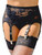 ohyeah Plus Size 6-Strap Black Lace Garter Belt Sexy Mesh Suspenders Metal Clips Vintage Garter Belts for Stockings 3XL-4XL