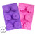 JUSLIN 2 PCS 6 Cavity Assorted Silicone Flower Soap Mold DIY Soap Mold Handmade Chocolate Biscuit Cake Muffine Silicone Mold, with 2 S Hooks as Gift