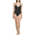 Calvin Klein Women's Standard Tie Back Logo Straps Removable Soft Cups Front Ruching One Piece, Black