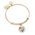 Alex and Ani LOVE Rainbow Heart Charm Bangle, Bangle Bracelet, Shiny Gold Finish, 2 to 3.5in