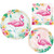 Flamingo Floral Party Supplies | Bundle Includes Paper Plates and Napkins for 8 People