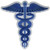 Blue on White Medical Caduceus Embroidered 4" Patch IVANP5466a