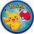 amscan Pokemon Round Paper Plates - 7" - Multicolor - Pack of 48