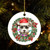 Christmas Tree Ornaments Dog and Flower Wreath Christmas Ornament Keepsake Ornament Home Decor Pet Lover Hanging Pendants Round Ceramic Xmas Ornaments