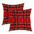 Batmerry Red Plaid Decorative Pillow Covers, Royal Stewart Tartan Classic Scottish Double Sided Throw Pillow Covers Sofa Cushion Cover Square 20 x 20 Inches(Set of 2)