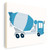 Baby Boy Nursery Canvas Wall Art, Cement Mixer, Transportation Car Artwork Print Wall Decor Framed, Vehicles Truck Nursery Room Paintings Wall Decorations for Baby Boy Room, Ready to Hang 12"x15"