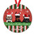 Dog Christmas Ornaments Custom Dog with Santa Hat Round Ceramic Xmas Tree Keepsake Snowflake Red Green Stripes Christmas Decor Dalmatian Ornaments