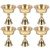 6Pcs Ghee Lamp Holders Golden Brass Metal Lotus Ghee Oil Lamp Holders Decorative Tealight Candle Holders Brass Candle Holder for Buddhist Altar Table Centerpiece Wedding