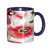 LIGUTARS Large Ceramic Coffee Mug, Watercolor Flower Personalized Mug, Artistic Poppies, 11oz, For Office and Home, Multicolor