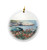 Rikki Knight Childe Hassam Art Poppies Isles of Shoals Ii Design Round Porcelain Two-Sided Christmas Ornaments