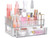 GORET Acrylic Makeup Organizer, Large Capacity Makeup Storage with Drawer for Vanity Bathroom Countertop Perfume Lipstick Brushes Skincare Eyeshadow