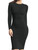 iloveSIA Women's Bodycon Dress Long Sleeve Solid Midi Dress Black Size XL