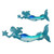 LIFFY 2PCS Metal Fish Wall Decor Mermaid Art Sculpture Hanging for Outdoor Ocean Beach Sea Pool Decorations (Mermaid Set 2)
