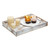 Rustic Distressed Wood Food Breakfast Serving Tray Octagon Serving Tray in Bed with Cutout Carrying Handles Coffee Office Desktop Document Holder Home Kitchen (Washed White)
