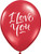 Qualatex Latex Balloons 037504 I Love You Script Modern, 11", Red