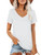 Elesomo Womens V Neck Tshirts Short Sleeve Summer Cotton Tee Shirt Tops, White L Elesomo Womens V Neck Tshirts Short Sleeve Summer Cotton Tee Shirt Tops, White L
