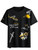 WDIRARA Men's Cartoon Letter Graphic Print Short Sleeve Tee Round Neck T Shirt Black XL