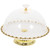 Cabilock 1 Set Cake Tray with Glass Dome Round Clear Cloche Dome Cake Plate Server Cupcake Stand Pastry Display Dish Cake Pan Cover Food Plate Lid for Cake Dessert White