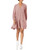 M Made in Italy Women's Long Sleeve Tiered Boho Midi Dress, Antique Pink, Small